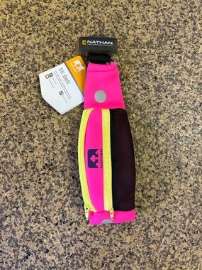 Nathan Women’s 5K Belt - Neon Pink with Yellow Trim
